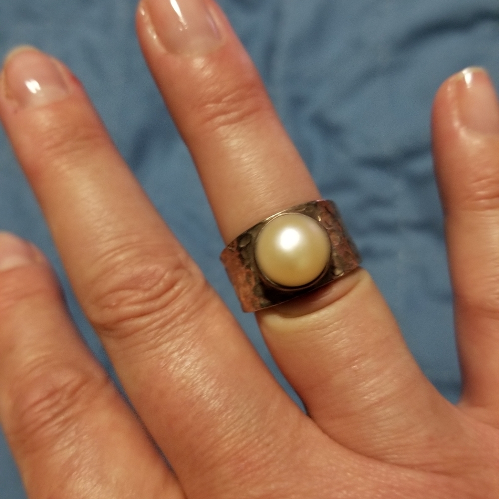 Sterling Silver Mabe Pearl Ring